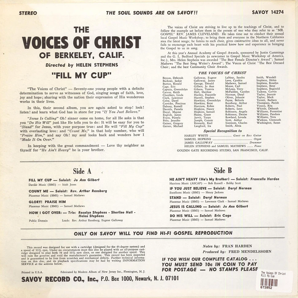 The Voices Of Christ - Fill My Cup