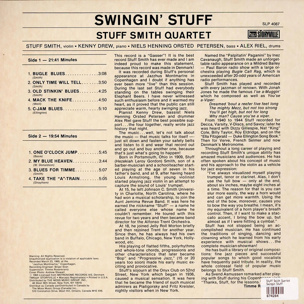 Stuff Smith Quartet - Swingin Stuff