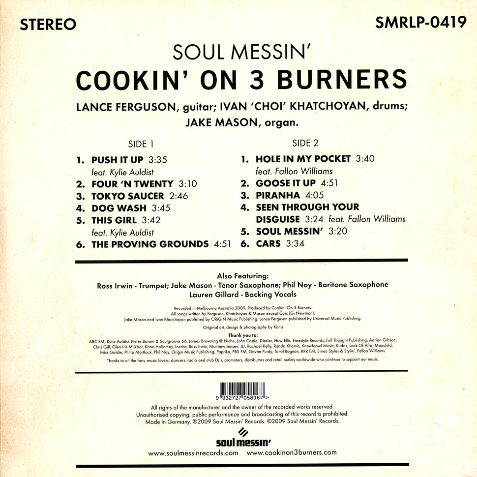 Cookin' On 3 Burners - Soul Messin' 10th Anniversary Clear Vinyl Edition