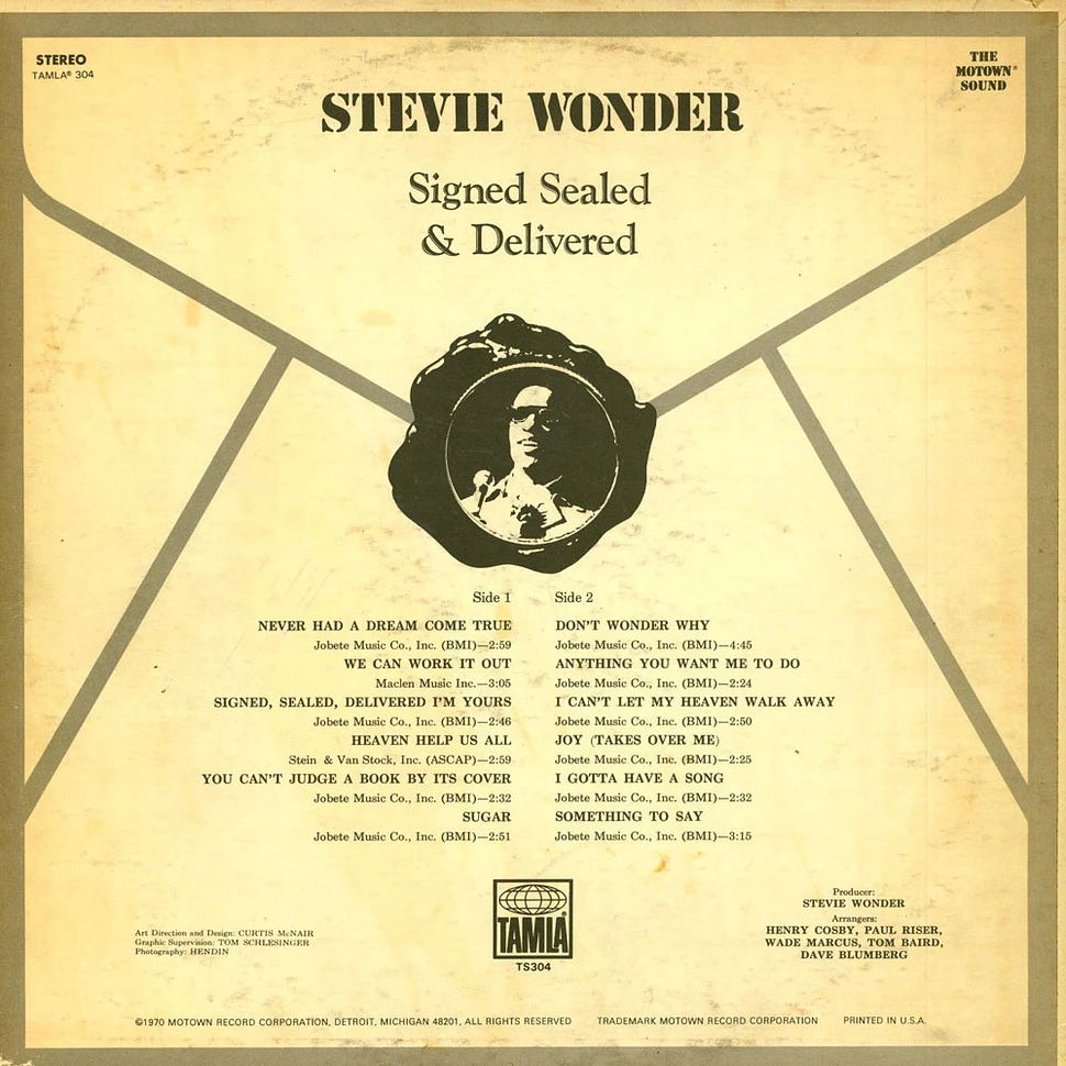 Stevie Wonder - Signed Sealed & Delivered