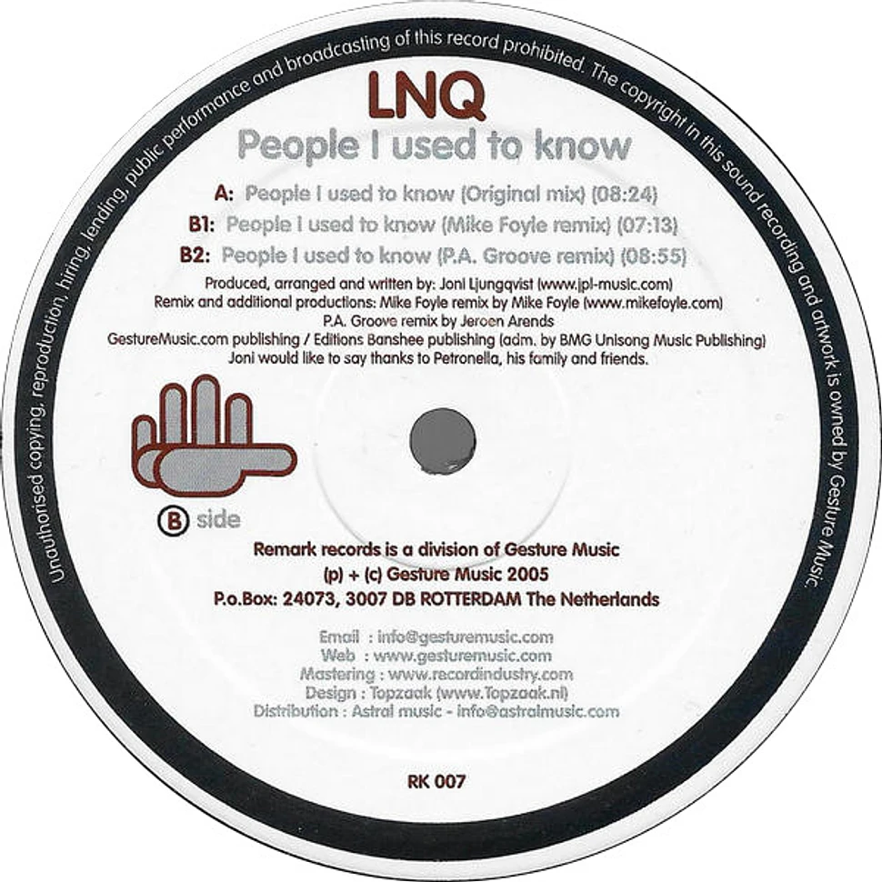 LNQ - People I Used To Know