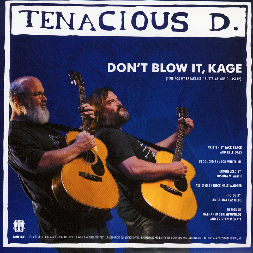 Tenacious D - Blue Series: Don't Blow It, Kage Black Friday Record Store Day 2019 Edition