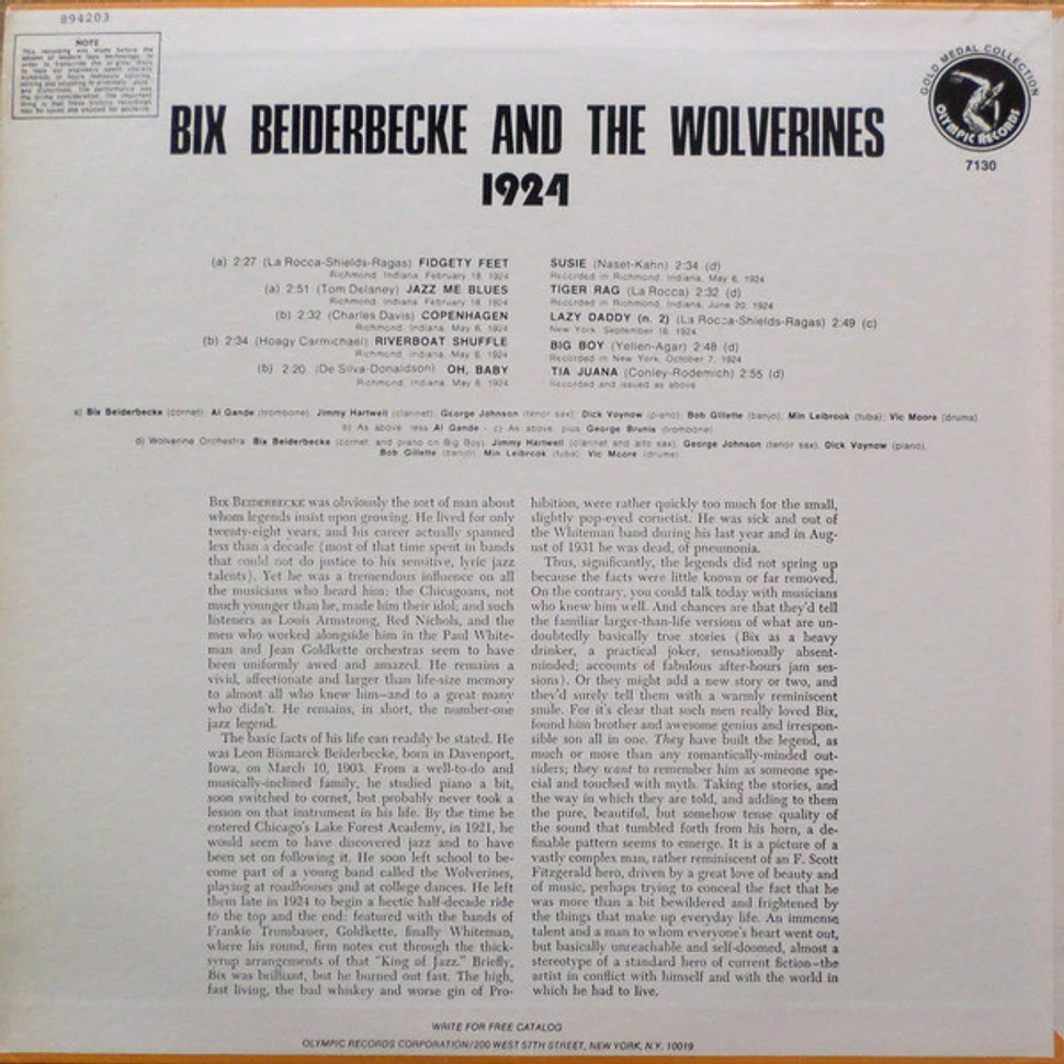 Bix Beiderbecke And The Wolverines - 1924