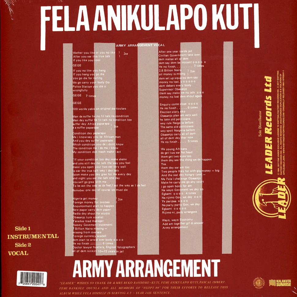 Fela Kuti - Army Arrangement