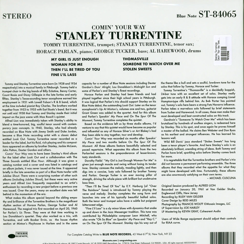 Stanley Turrentine - Comin' Your Way Tone Poet Vinyl Edition