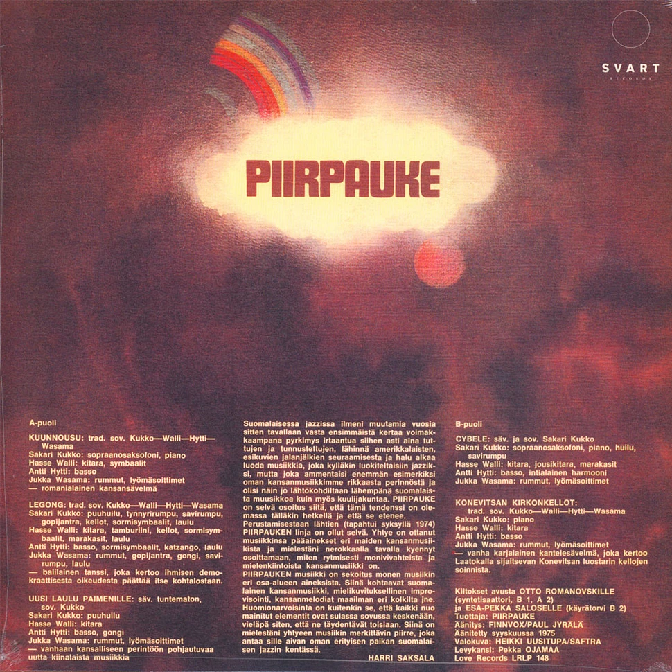 Piirpauke - Piirpauke Black Vinyl Edition