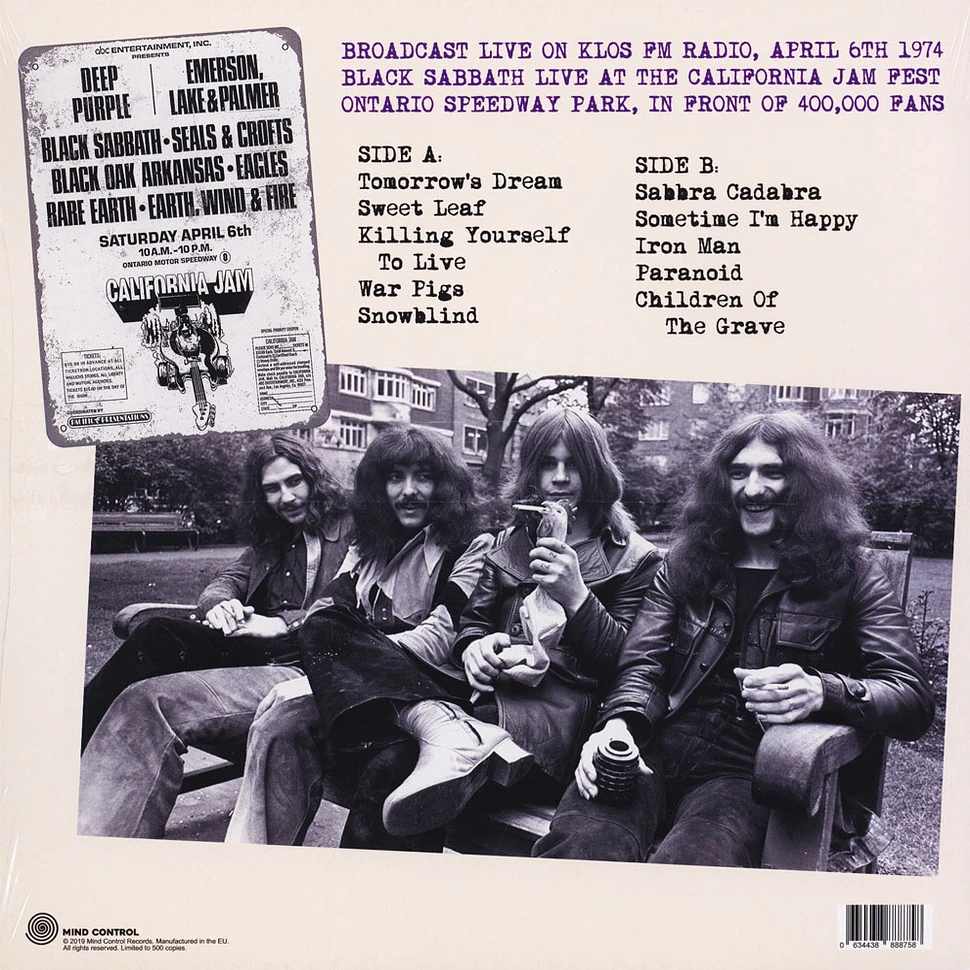 Black Sabbath - Live From The Ontario Speedway Park 1974 Colored Vinyl Edition