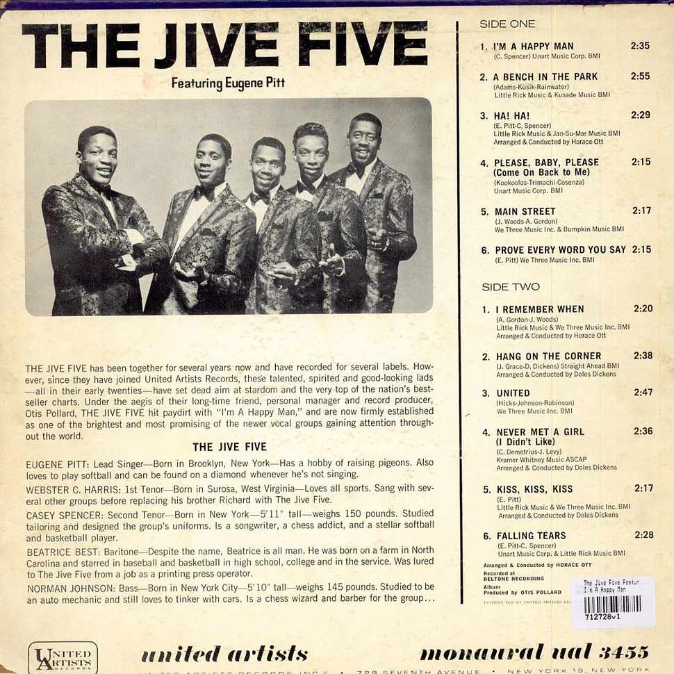 The Jive Five Featuring Eugene Pitt - I'm A Happy Man