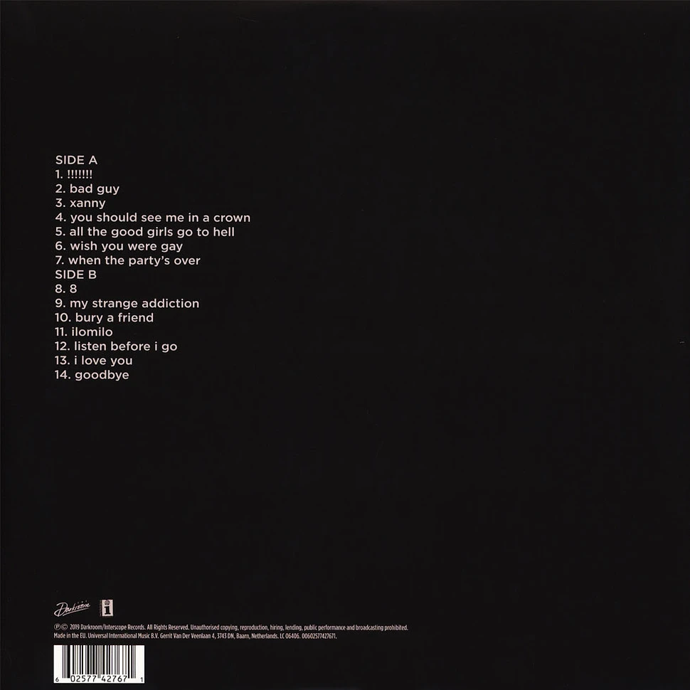 Billie Eilish - When We All Fall Asleep. Where Do We Go? Orange Vinyl Edition