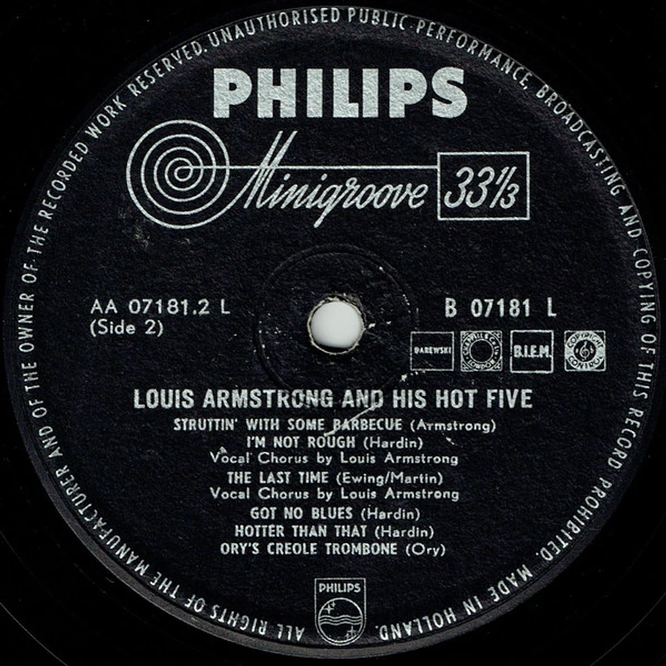 Louis Armstrong & His Hot Five - Louis Armstrong And His Hot Five