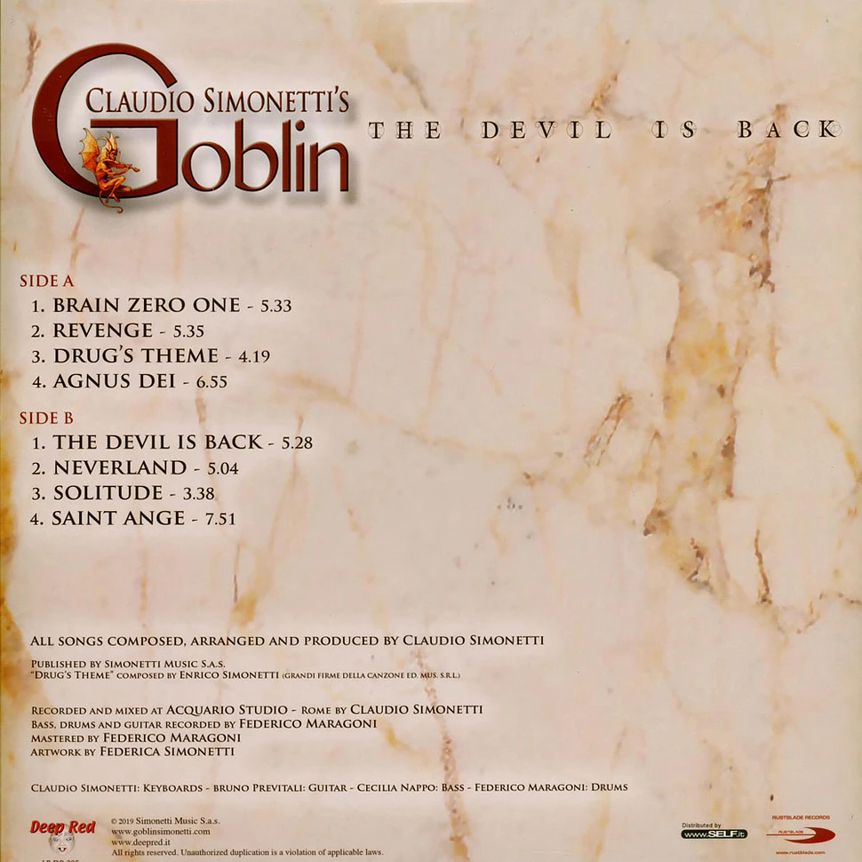 Claudio Simonetti Presents Goblin - The Devil Is Back White Edition