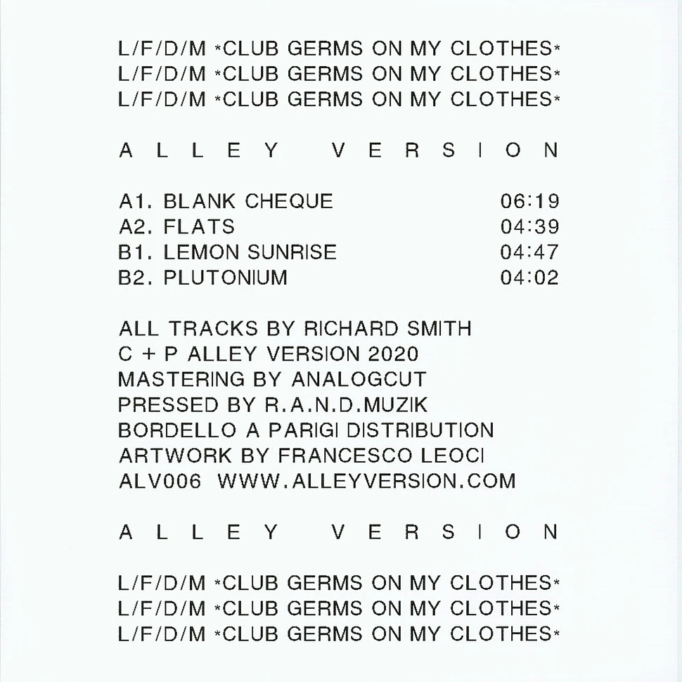 L/F/D/M - Club Germs On My Clothes EP