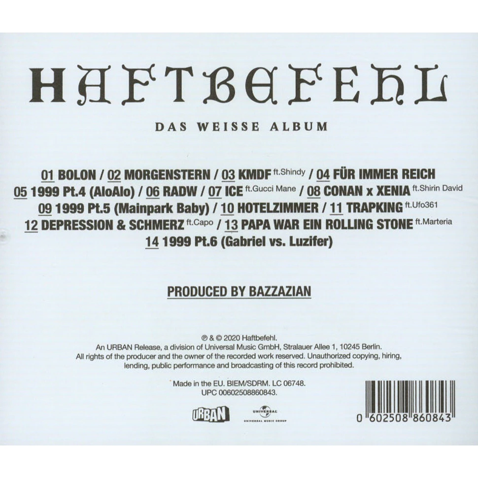 Haftbefehl - Das Weisse Album
