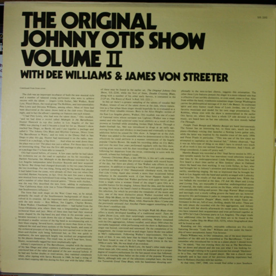 The Johnny Otis Show With Devonia Williams & James Von Streeter - The Original Johnny Otis Show Volume II