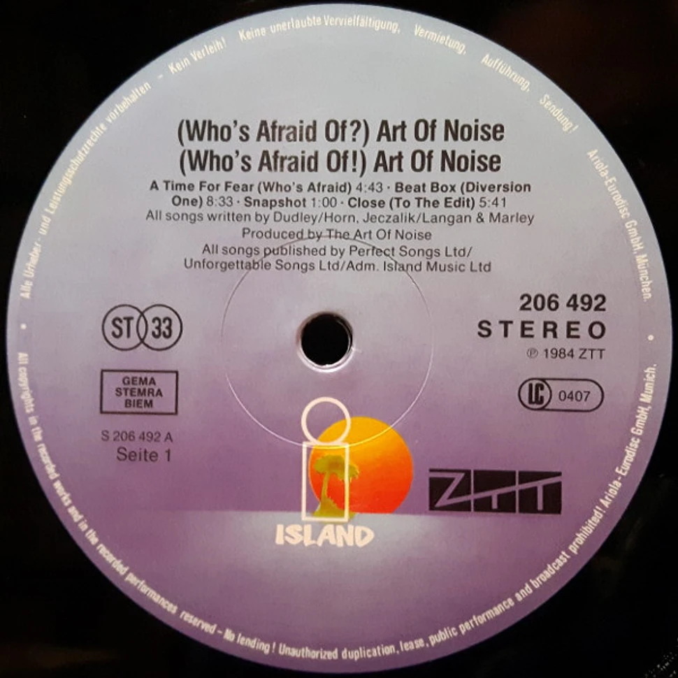 The Art Of Noise - Who's Afraid Of The Art Of Noise