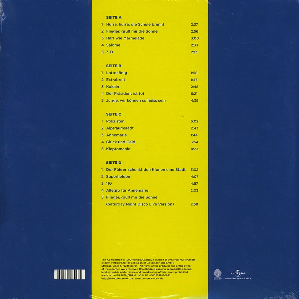 Extrabreit - Zurück Aus Der Zukunft Yellow & Blue Vinyl Edition