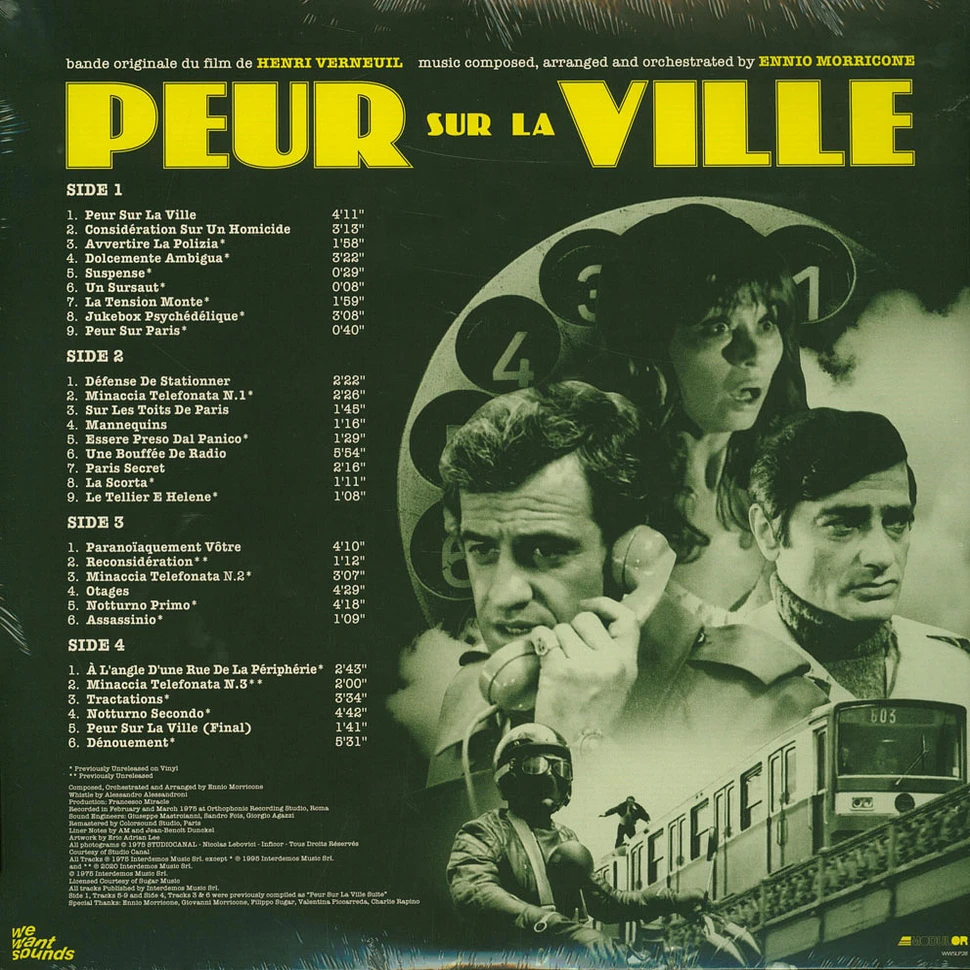 Ennio Morricone - OST Peur Sur La Ville Record Store Day 2020 Edition