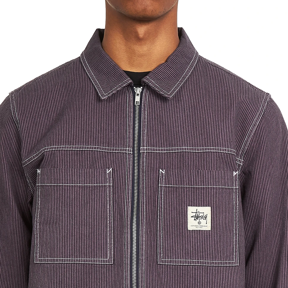 Stüssy - Overdyed Hickory LS Zip Shirt