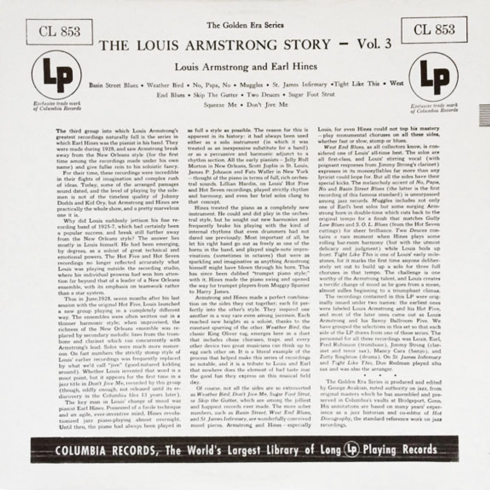 Louis Armstrong And Earl Hines - The Louis Armstrong Story - Volume 3