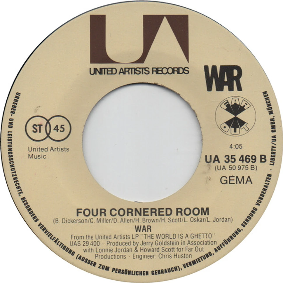 War - The World Is A Ghetto / Four Cornered Room