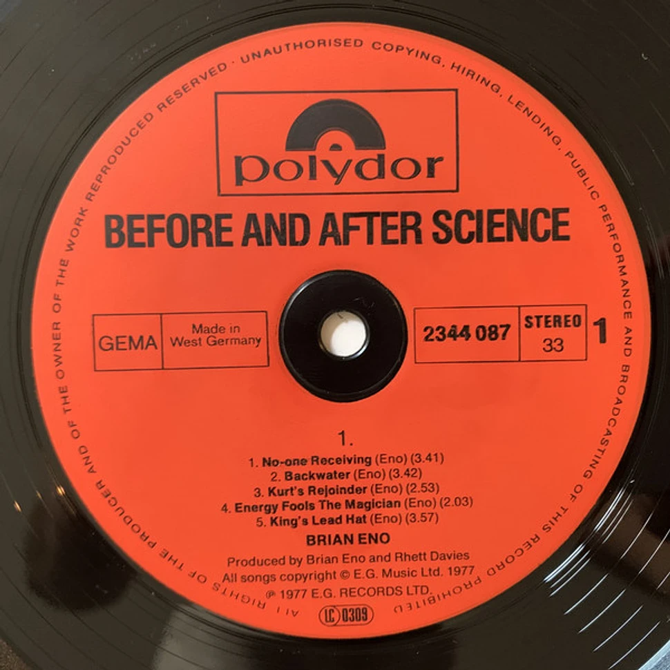 Brian Eno - Before And After Science