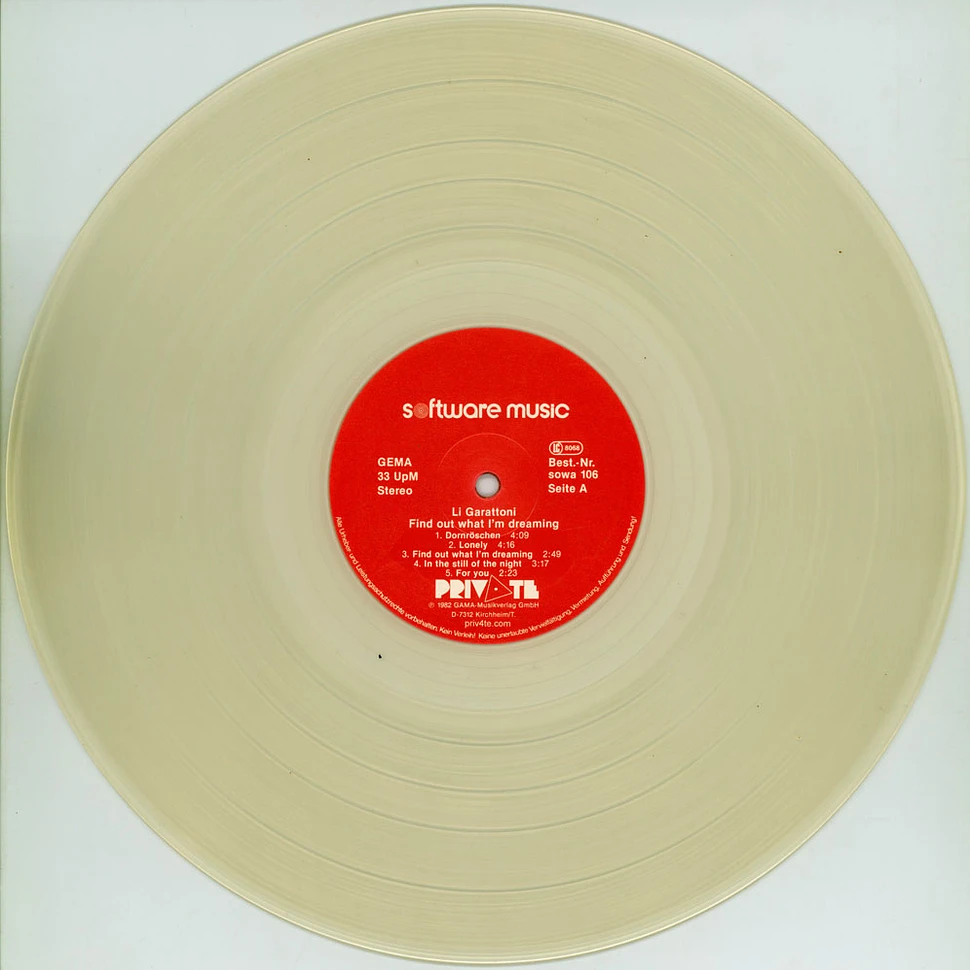 Li Garattoni - Find Out What I'm Dreaming Clear Vinyl Edition