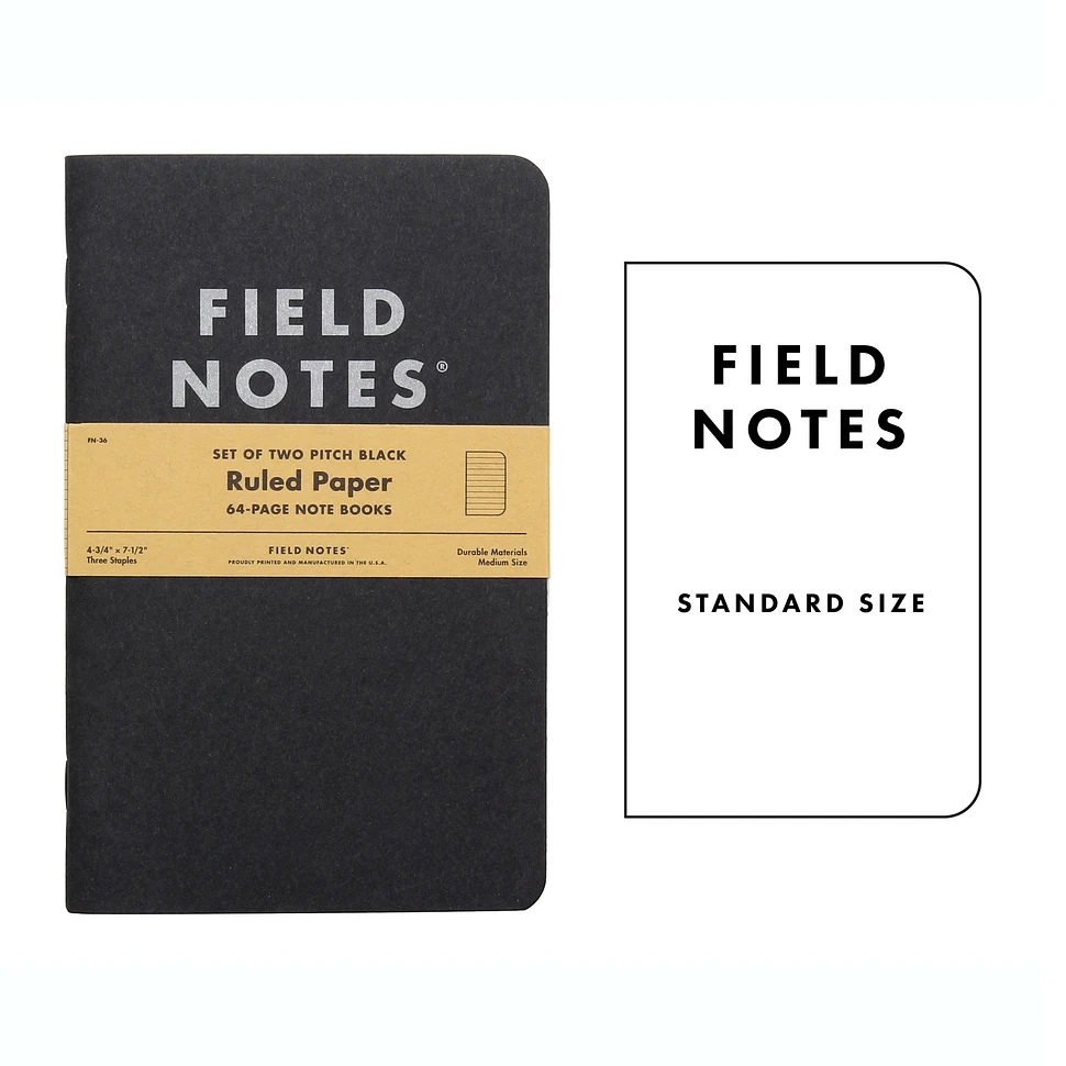 Field Notes - Pitch Black Ruled Note Book 2-Pack