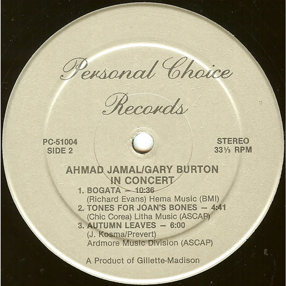 Ahmad Jamal / Gary Burton - In Concert