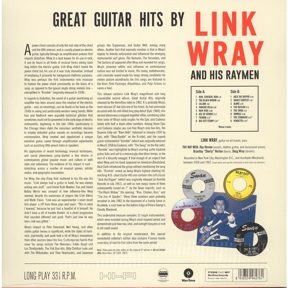 Link Wray And His Ray Men - Great Guitar Hits By Link Wray And His Raymen