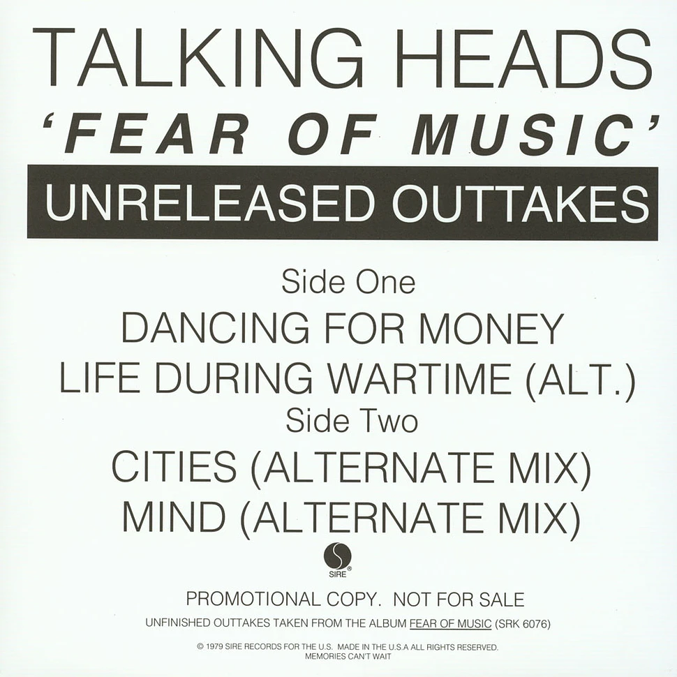 Talking Heads - Fear Of Music (Unreleased Outakes)