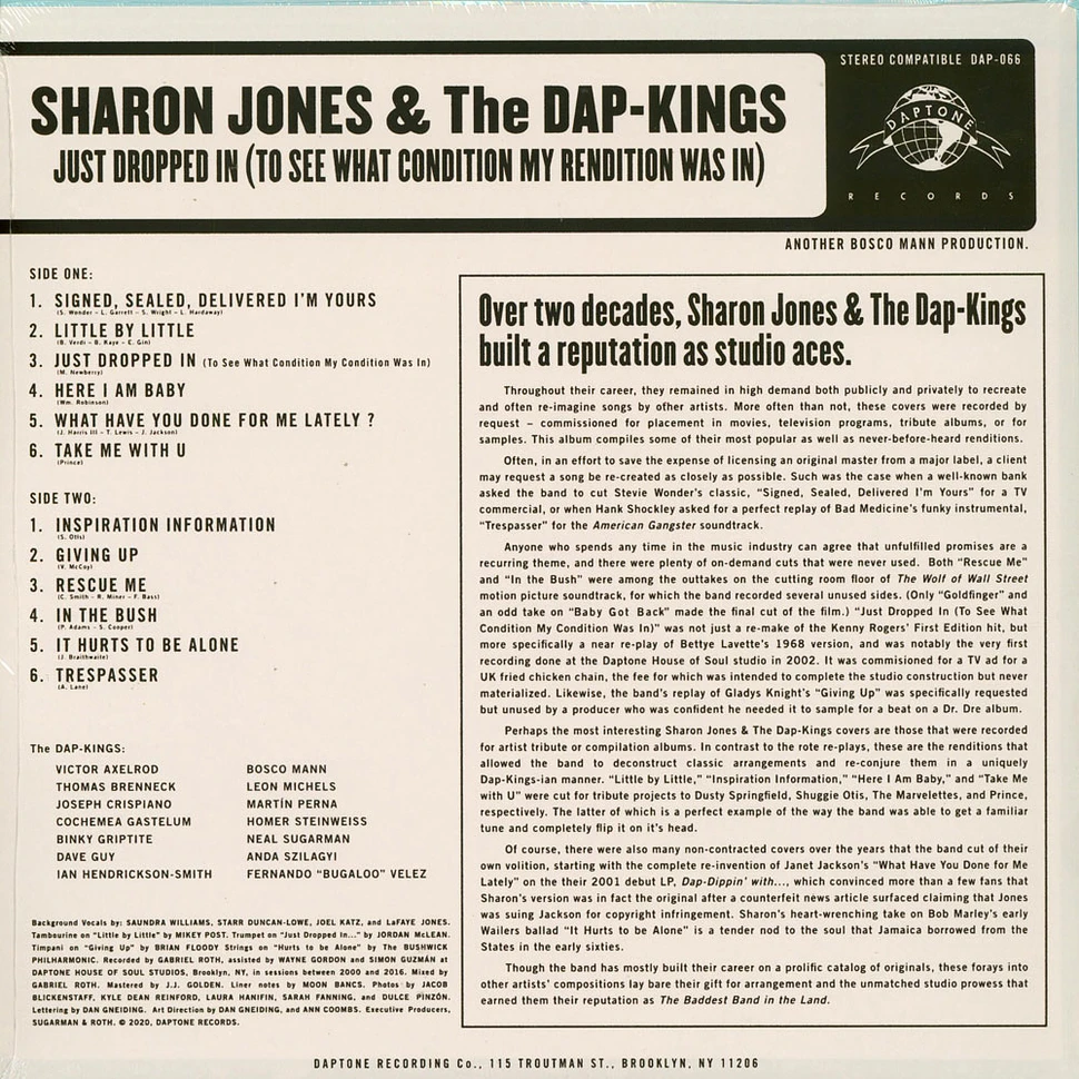 Sharon Jones & The Dap-Kings - Just Dropped In (To See What Condition My Rendition Was In) Black Friday Record Store Day 2020 Edition