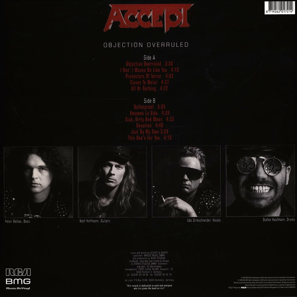 Accept - Objection Overruled