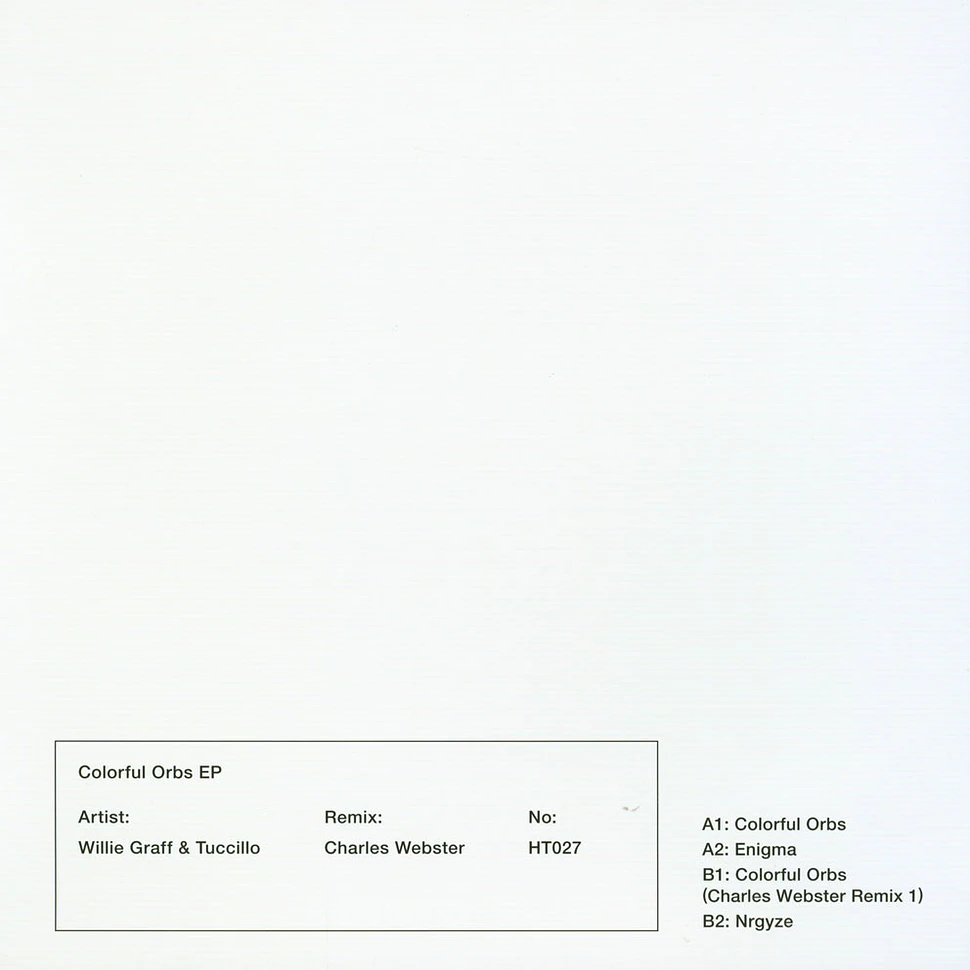Willie Graff & Tuccillo - Colorful Orbs EP