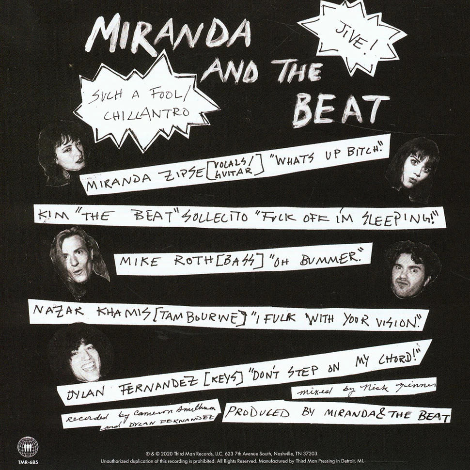 Miranda And The Beat - Such A Fool / Chillantro