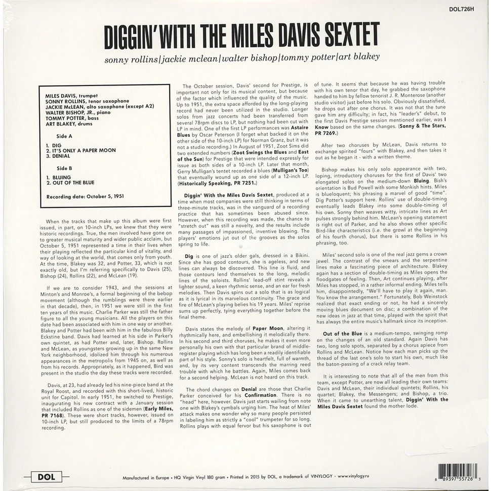 The Miles Davis Sextet - Diggin' With The Miles Davis Sextet