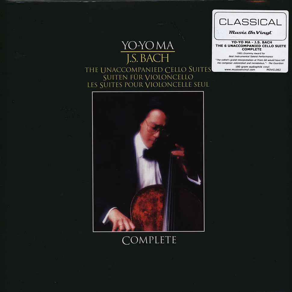 Yo-Yo Ma Bach: Unaccompanied Cello Suites (Complete) Vinyl 3LP 1983  EU Reissue HHV