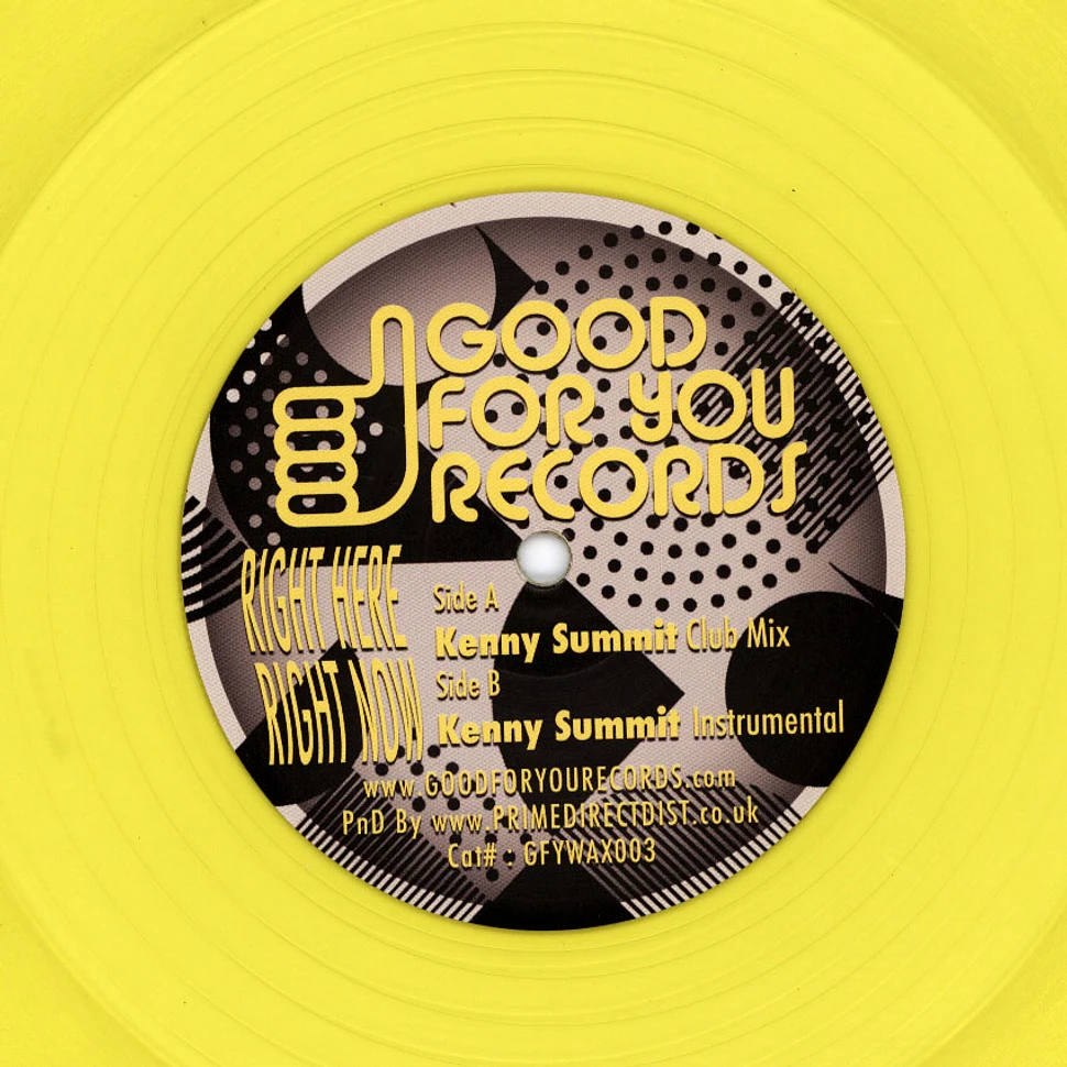 Giorgio Moroder & Kylie Minogue - Right Here Right Now Yellow Vinyl Edition