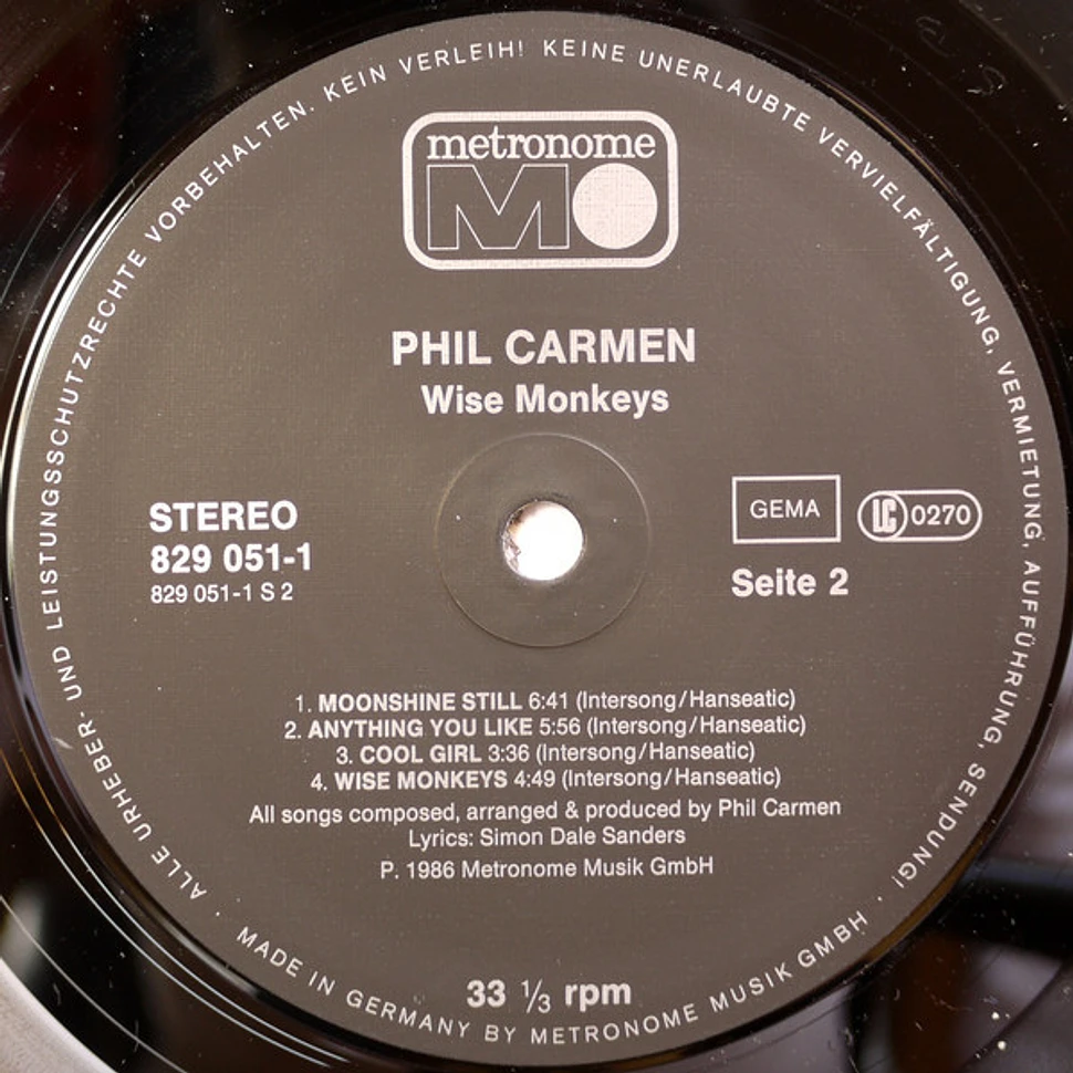 Phil Carmen - Wise Monkeys