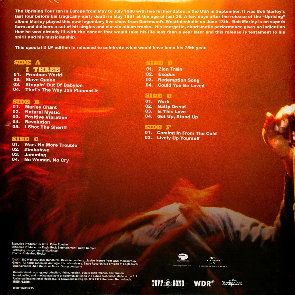 Bob Marley - Urprising Live Black Vinyl Edition