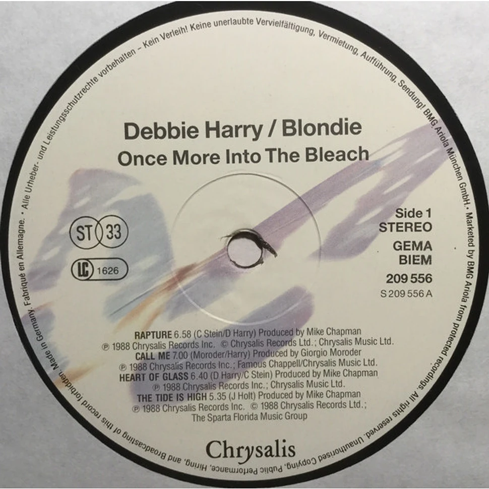 Deborah Harry / Blondie - Once More Into The Bleach