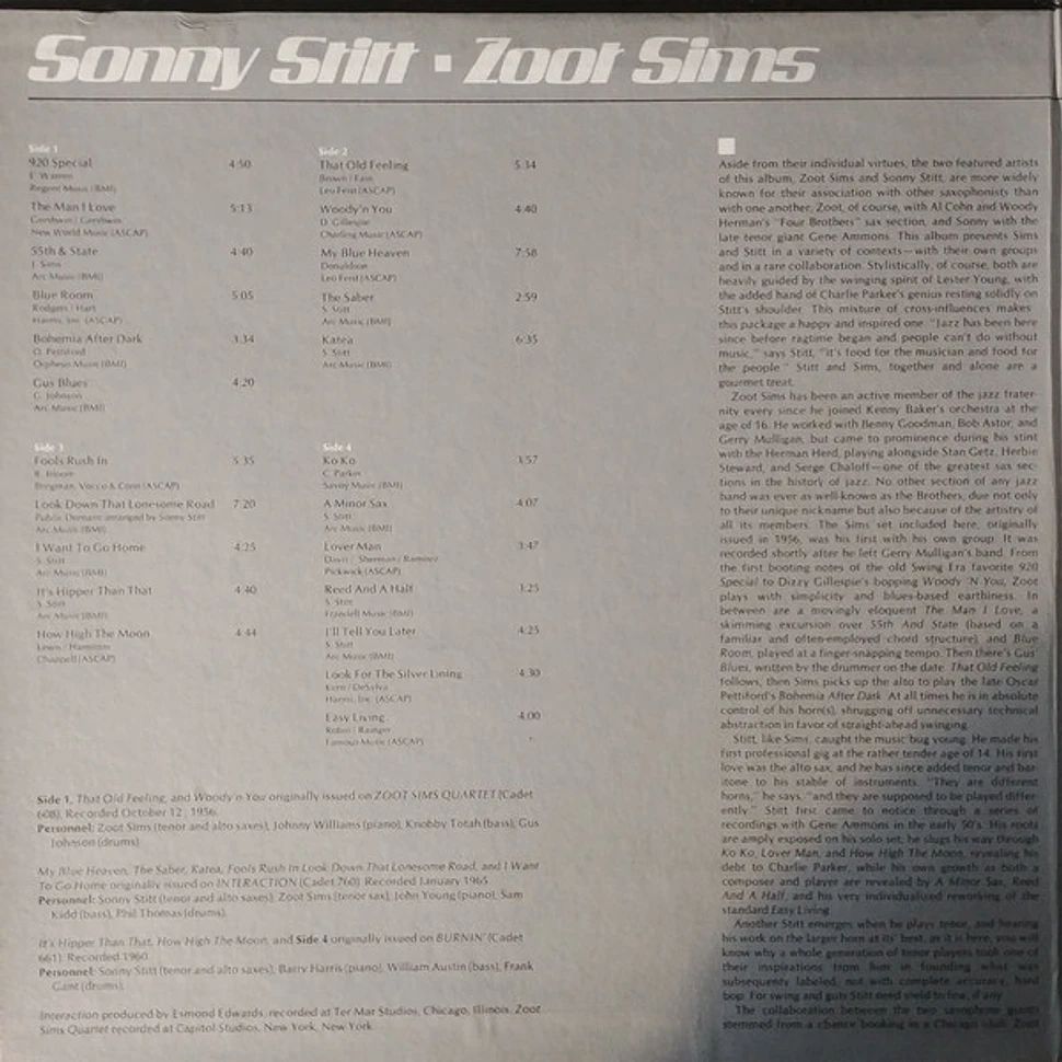 Sonny Stitt And Zoot Sims - Interaction