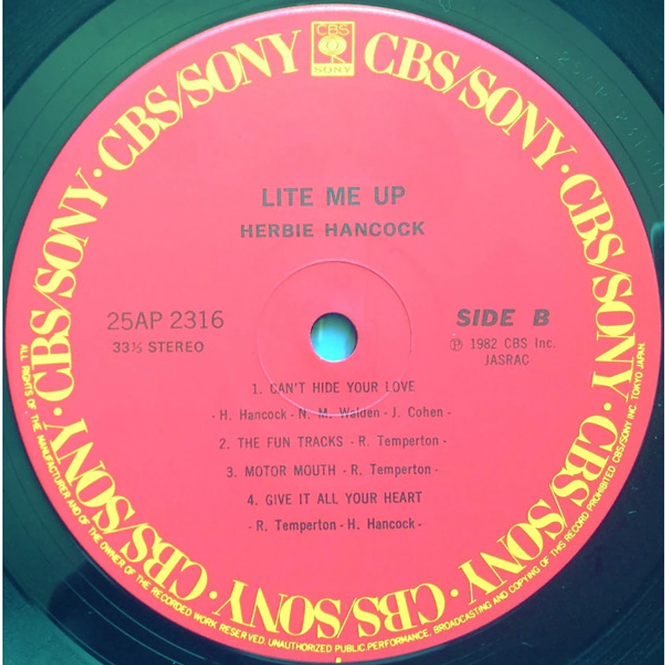 Herbie Hancock = Herbie Hancock - Lite Me Up = ライト・ミー・アップ