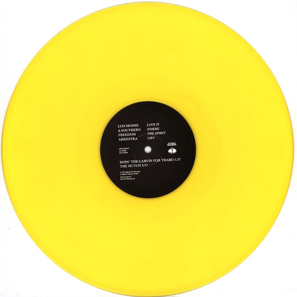 Lon Moshe & Southern Freedom Arkestra - Love Is Where The Spirit Lies Yellow Vinyl Edition