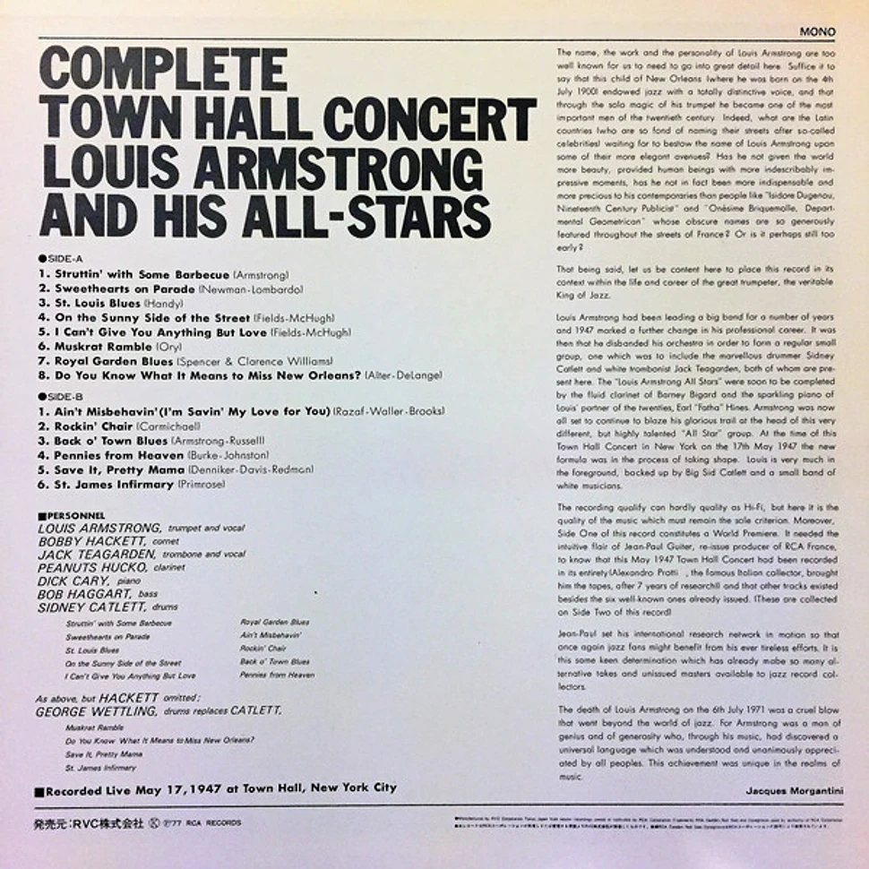 Louis Armstrong And His All-Stars - Complete Town Hall Concert