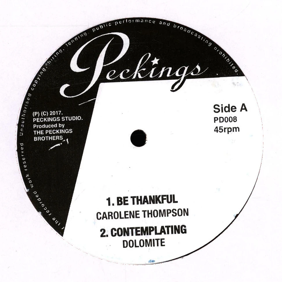 Carolene Thompson, Dolomite / Tenor Starr, Peckings Brothers - Be Thankful, Contemplating / Solid Star, Peckings Dub