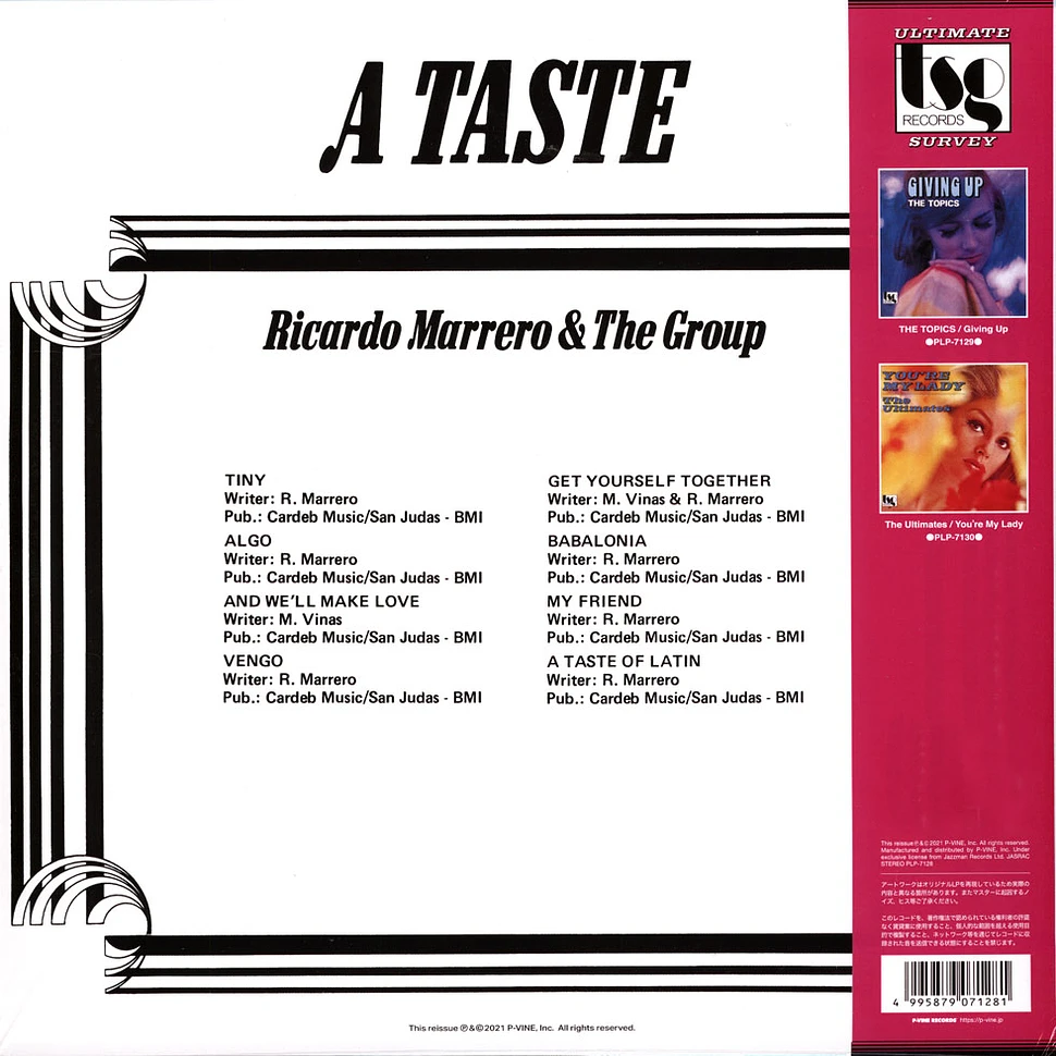 Ricardo Marrero & The Group - A Taste - Vinyl LP - 1976 - JP