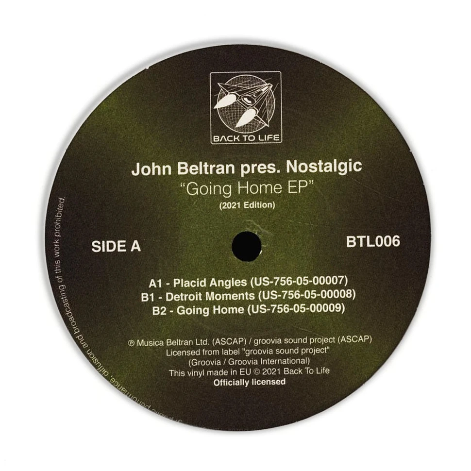 John Beltran Pres. Nostalgic - Going Home Ep 2021 Black Vinyl Edition