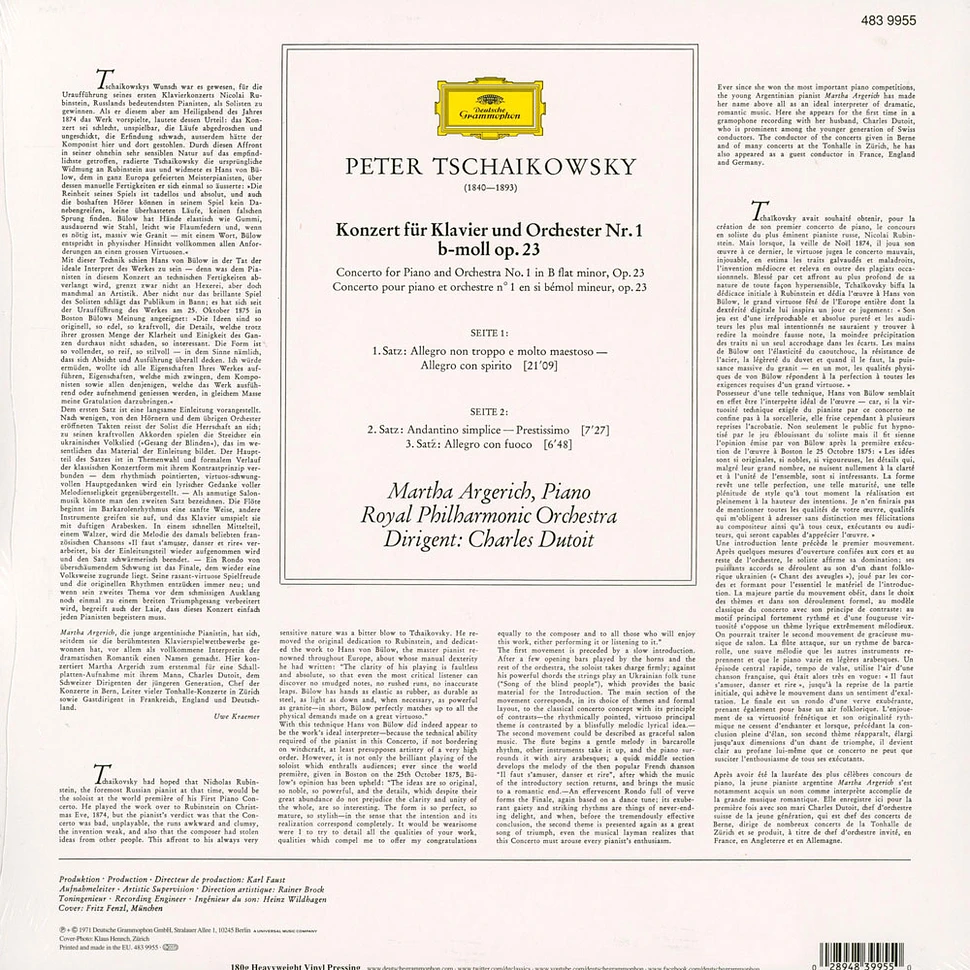 Martha Argerich / Charles Dutoit / Royal Philharmonic Orchestra - Tchaikowsky: Klavierkonzert 1