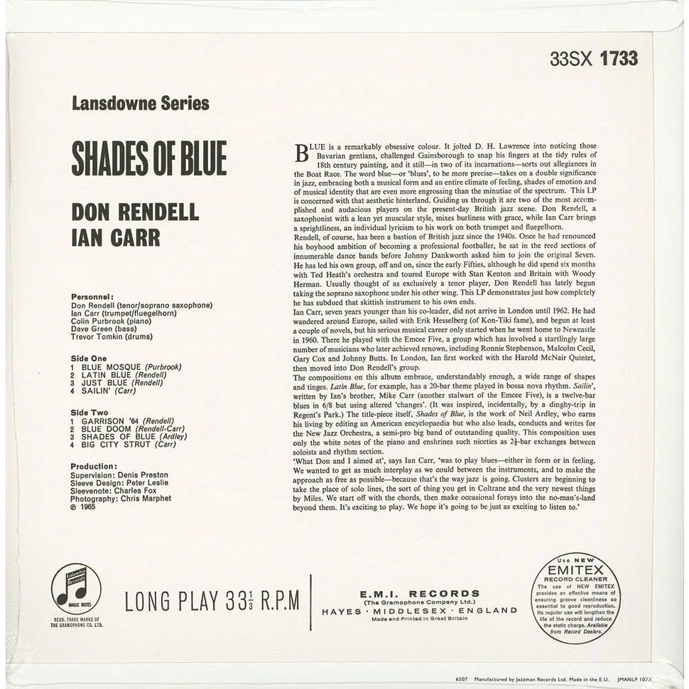 The Don Rendell / Ian Carr Quintet - Shades Of Blue