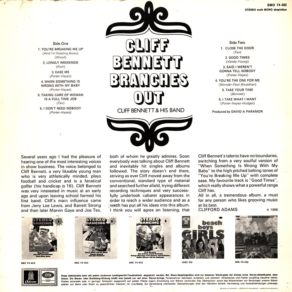 Cliff Bennett & His Band - Cliff Bennett Branches Out